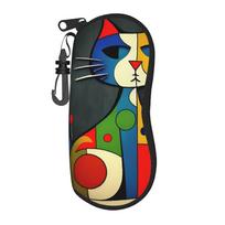 Retro Vintage Art Cute Cats  Glasses Case Cover  Zipper Sunglasses Case Male Female Outdoor Glasses Box Fashion Eyewear Box One Size black
