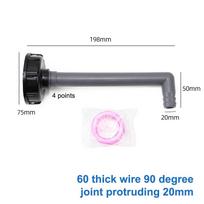 Universal IBC Tank Adapter Leak Proof Heavy Duty Water Tank Connector Fitting for 1/2  Hose Outdoor Irrigation Use 90 degrees 27mm gray