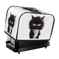 Custom Funny Cat 2 Slice 4 Slice Toaster Bakeware Cover Protector Dustproof Kitchen Clean Tools Organizer 21x27x31.5cm black