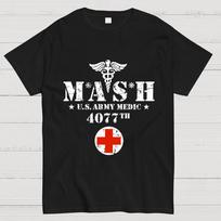 MASH TV Show Unisex Unisex 100% Cotton Geek T-shirt 4XL juoda