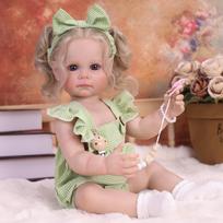 Realistic 55 cm Reborn Girl Doll Full Silicone Vinyl Newborn Babies Dolls Kids Christmas Halloween Decoration Gifts brown