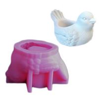 Lifelikes Lovely Bird Shaped Silicone Mould for Succulent Planters Pots Portable for Indoor and Outdoor Decoration white