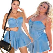 Big Size Women's Spring New Sexy Sleeveless Wash Denim Dress Source Factory 3XL šviesiai mėlyna spalva