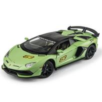 1/24 Scale Lamborghini SVJ 63 Alloy Car Model Light & Sound Effect Diecast Car Toys for Boys Birthday Gift Toys Car Collection pilka spalva