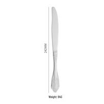 Gold Embossed 410 Stainless Steel Fork, Knife & Spoon Set for Western Cuisine
