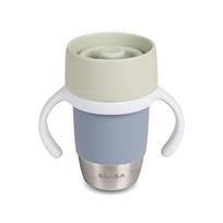 BEABA NERŪDIJANČIO PLIENO MOKOMASIS PUODELIS CLICK AND DRINK 240 ML PEBBLE