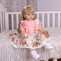 60 cm Reborn Baby Girl Toy Cloth Body Realistic Princess Newborn Baby Dolls Kids Birthday Christmas Gifts suit for 7+ years 24 inch about 60 cm brown