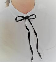 Choker velvet bow laces 110 - 120 cm gray