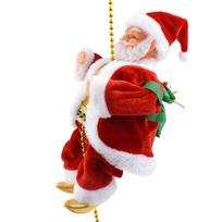 Modern Electric Santa Claus Rock-Climbing Toy with Music  Battery-Powered Plastic Christmas Tree Ornament for Home & Holiday Party Decor Golden plastic feet brown