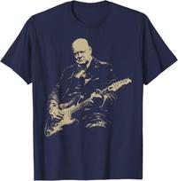 Winston Churchill Playing Electric Guitar Rocker Humor Unisex T-Shirt XXXXL beige