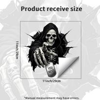 Sticker Grim Reaper Skull Glass Electrostatic Sticker for Adorning Bedroom, Balcony, Windows and Doors JDT-A1152-TZ black