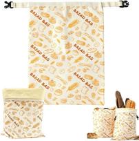 Beeswax Bread Bags for Homemade Sourdough Bread, XL Reusable Cotton Beeswax Bread Storage Bags, Natural Wax Lined Bread Bag for Fresh Keeping(B-1PCS) beige