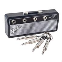 Jack Key Holder, Retro Reusable Portable Guitar Plug Storage Box Keychain Hook for Studio black