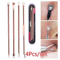 4pcs Acne Blackhead Removal Needle Pimple Comedone Extractor Blackhead Pore Cleaner Deep Cleansing F beige