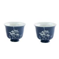 100ml Hand Painted Bamboo Gaiwan Small Porcelain Chinese Jingdezhen Tureen Teaware Set Tea Bowl Kung Fu Tea Chawan Tea Cups Lily 100ml blue