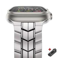 Titanium Band for Apple Watch Ultra 2 49mm series 10 46mm 9 45mm 42 44mm Bracelet Correa Strap for iWatch 10 ultra 8 7 6 5 4 se 46mm 44mm 45mm sidabras