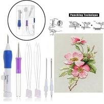 9Pcs/Box Magic Stitching Threaders Punch Needle Embroidery Pen Set Sewing Knitting