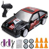 2,4G didelio greičio Drift Rc Car 4WD žaislinis nuotolinio valdymo pultas AE86 modelis GTR transporto priemonė RC lenktyniniai automobiliai žaislas vaikams Kalėdinės dovanos geltona