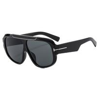 New Vintage Big Frame Eyeglasses Trend Oversized Pilot Sun Glasses Women Men Luxury Designer Glasses Punk Driving Shade UV400 black