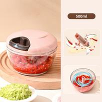 Manual Pull String Food Chopper - Multi-Function Vegetable/Meat/Garlic Mincer, Kitchen Gadgets beige