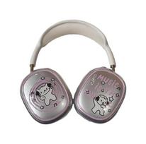 AirPods max apple earphone cover tpu music cat print printed earphone case protective cover trend for airpods max gray