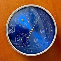 Atmospheric Pressure Meter Hygrometer Thermometer Function Analog Dial Blue Fahrenheit blue