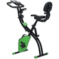 2-in-1 Folding Exercise Bike with 8-Level Magnetic Resistance, Arm Resistance Band, Pulse Sensor, Green 105 x 48 x 118 cm