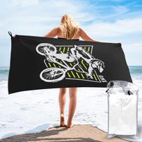 Bmx Apparel  Retro Bmx Bike Old School Patch Beach Towel Soft Microfiber Quick Dry Absorbent Quick Towels For Mountain Climbing 130x80cm white