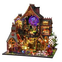 DIY Big Doll House Wooden Miniature Furniture Dollhouse Handmade home Model Assembly Toys for Children Girls Birthday Gifts 2014 black