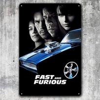 Fast and Furious Movie Metal Poster  Collectable Tin Sign xcm 30x40cm(11.8x15.7inch) gray