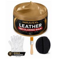 Leather Recoloring Balm, Leather & Vinyl Color Restorer Conditioner – Repairs Faded & Scratched Leather Color black