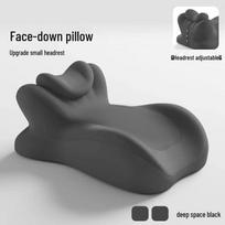 Memory Foam Prone Pillow: Bedside Cushion for Stomach Sleeping, Lumbar & Neck Support, Phone Use, and Reading D2 Slow Rebound Memory Foam [No Small Pillow] gray