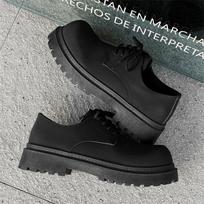 Big head derby leather shoes men's low top thick sole heightening British style youth casual leather shoes personalized niche Martin boots 39 juoda