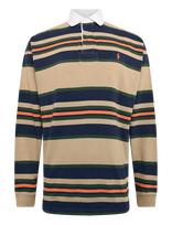 Polo Ralph Lauren - Big Fit Striped Jersey Rugby Shirt - Polo marškinėliai ilgomis rankovėmis - Smėlio
