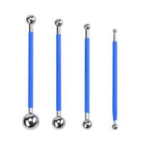 4 Pieces/set Tile Caulk Finishing Tool Concrete Countertop Caulking Tool Double Steel Pressed Ball for Bathroom Kitchen 1
