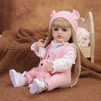 Lifelike 55 cm Reborn Baby Doll Full Silicone Vinyl Washable Newborn Babies Girl Dolls Playmates DIY Toy 22 inch white