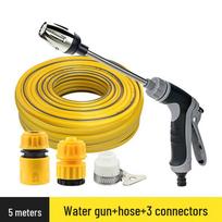High-Pressure Car Wash Water Gun with Soft PVC Hose for Washing and Watering yellow