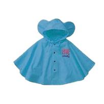 1-8 Years Cute Big Ear Waterproof Button Closure Kid Raincoat Children Rain Cape L mėlyna