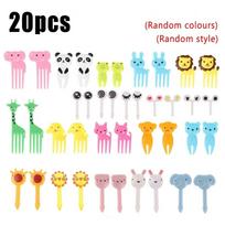 Animal Food Picks Mini Forks for Kids Cute Fruit Fork Bento Box Bento Acssories Food Decoration Fork Food Picks for Kids yellow