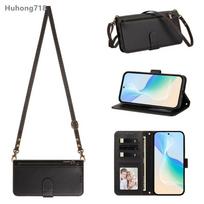 For Fairphone 5 6 Case Zipper Coin Purse Flip Leather Cover Crossbody Bag Wireless Charging Fairphone 6 blue