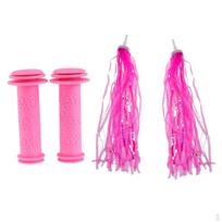 Kids Bicycle Handlebar Grip + Bike Streamers Tricycle Handlebar Grip Tassels pink