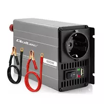 Qoltec MS Wave Power Inverter 12V to 230V 300/600W USB Compatible with LiFePO4 GEL AGM