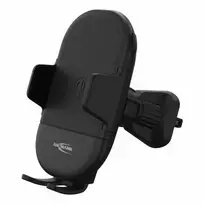 ANSMANN WiLine 15 belaidis automobilinis kroviklis su laikikliu - 15W Qi greitas krovimas, automatinis suspaudimas, 360° sukimasis, juoda