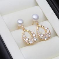 Real Cultured Freshwater Black  Pearl Woman Earring,Wedding Silver 925 Small Pearl Stud Earrings Wife Mother Birthday Gift White beige