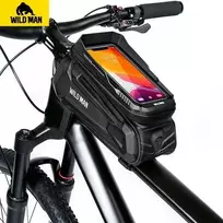 WILDMAN XT5 Frame Bag Black - Dviratininkų rėmo krepšys su telefono kišene, vandeniui atspari PU oda