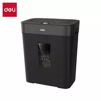 Deli ET023 kryžminio pjovimo popieriaus smulkintuvas, 10 lapų, P-4 saugumas, 17L krepšelis, juodas