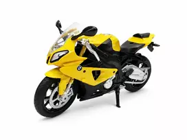 PULIO motociklas MSZ 1/12 BMW S1000 RR geltonas liejinis modelis