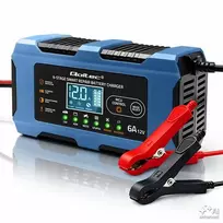 Qoltec 52669 12V 6A išmanusis akumuliatoriaus įkroviklis su atkūrimo funkcija AGM, GEL, LiFePO4
