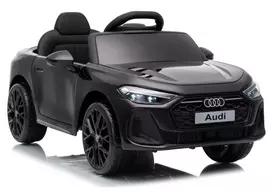 LEAN CARS Audi A5L HL788 juodas 12V elektrinis automobilis vaikams su nuotolinio valdymo pultu, LED žibintais, MP3, EVA putplasčio ratais, eko-odos sėdyne, 30 kg maksimali apkrova, 3-8 metų