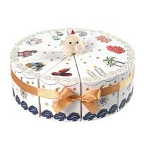 Triangle Cake-Shaped Surprise Party Gift Boxes - White, 10-Pack beige